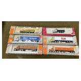6 Con-Cor HO Scale Tractor Trailers