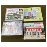 4 HO Scale Building Sets