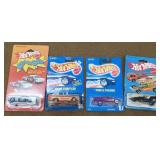 4 Older Hot wheel Cars on Cards