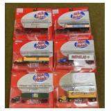 6 Mini Metal Tractor Trailers