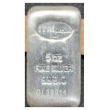 (5) Troy Oz. Silver Ital Bar SOLD BY THE OUNCE