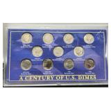 Display w/ 11 Dimes, 7 Silver