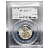1947-S Slab W. Quarter PCGS MS65