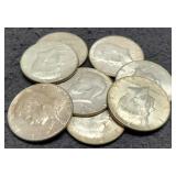 (8) 40% Silver Half Dollars