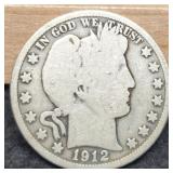 1912-S Barber Half Dollar