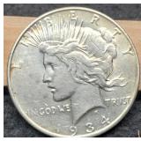 1934-D Peace Dollar Unc.