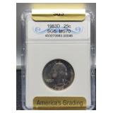 1983-D Slab W. Quarter SGS MS70