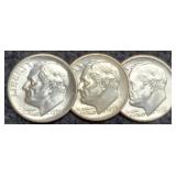 (3) 1955 R. Dimes P,D,S Gem BU
