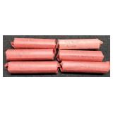 (6) Rolls Wheat Cents 1941 Up