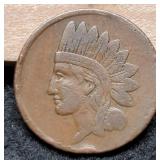 1863 Civil War Token Indian Head Not One Cent