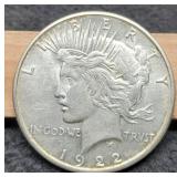 1922-S Peace Dollar AU