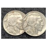 (2) Buffalo Nickels w/ Full Horn: 1936, 1937