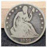 1859-O Liberty Seated Half Dollar