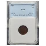 1882 Slab Indian Head Cent NNC AU58