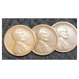 (3) 1919 L. Cents P,D,S