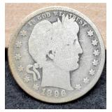 1896-O Barber Quarter Better Date