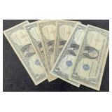 (6) 1957 $1 Silver Certificate Notes