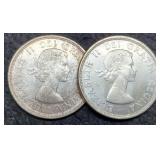 (2) 1964 Canada Silver Dollar