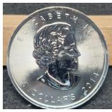 2014 Canada 1 Oz. Silver $5 Maple Leaf BU