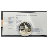 1986-S Proof Silver Dollar Comm. Ellis Island w/