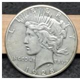 1928 Peace Dollar AU Key Date