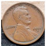 1917-D L. Cent VF Full Wheat Stalks