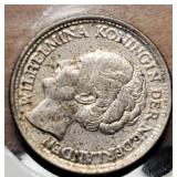 1944 Netherlands Silver Dime 64%/.0288 ASW