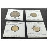 (4) Silver Philippines Coins: