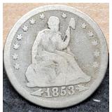 1853 Liberty Seated Quarter