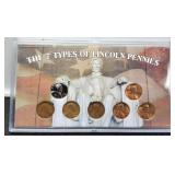 7 Coin Display Of The Types Of L. Pennies