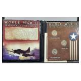 Display Of 3 Silver WW2 Nickels In P,D,S