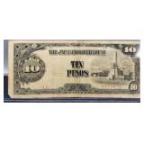 WW2 Japan 10 Pesos Occupation Banknote