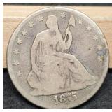 1875 Liberty Seated Half Dollar