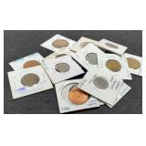 (17) Labeled Foreign Coins In 2x2