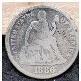 1886 Liberty Seated Dime