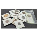 (17) Labeled Foreign Coins In 2x2