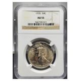 1935 Slab W. Liberty Half Dollar NGC AU55