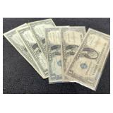 (6) 1935 $1 Silver Certificate Notes