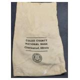 Cloth Coin Bag Coles Co. National Bank, Charleston