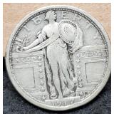 1917 T1 Standing Liberty Quarter XF