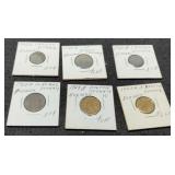 (6) German Coins Back To 1923, 4 w/ Swastikas
