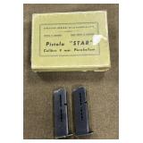 Star 9mm Pistol Box & 2 Magazines