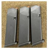 3 - Glock 9mm 17 rnd Magazines