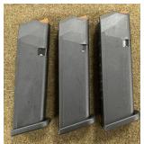 3 - Glock 9mm 17 rnd Magazines
