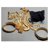 Joan Rivers Heavy Costume Metal Belt, Necklace &