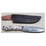 10" Damascus Knife & Sheath