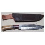 11" Damascus Knife & Sheath