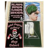 4 Metal Novelty Signs