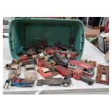 Large Tote of Tin Litho Toy Parts