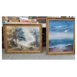 2 Large Framed Wall Art Pieces